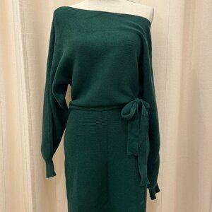 Elegant Green Off-Shoulder Mini Dress